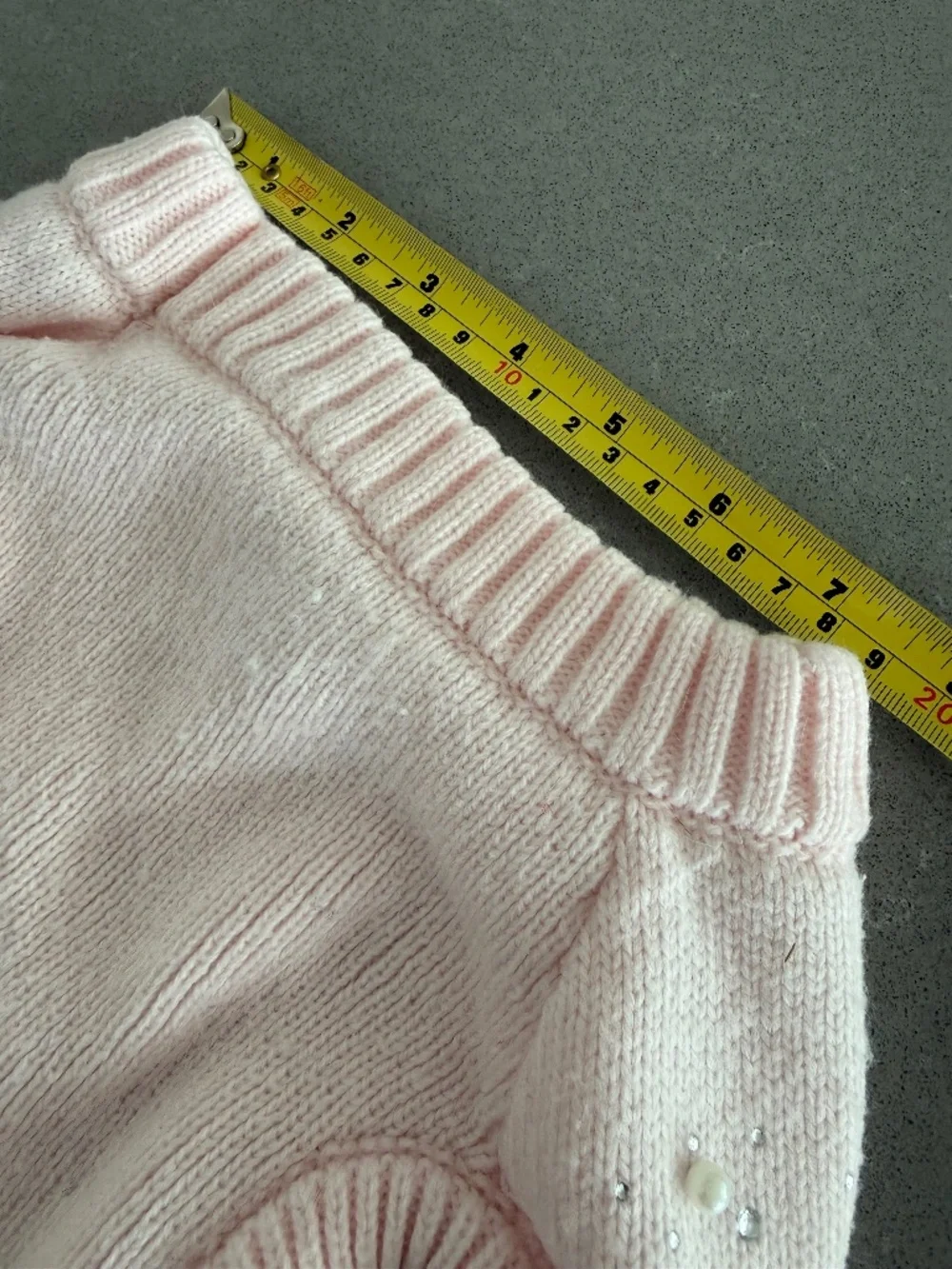 Dog Large Light Pink Dress Pearl & Rhinestone Top Paw Pet Sweater EUC